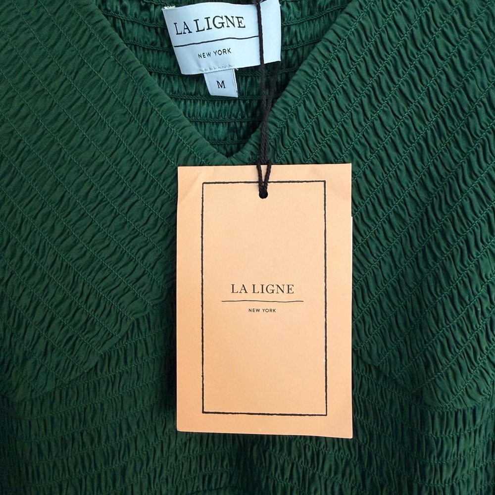 (New w/ Tags) La Ligne Deep Green Maxi Dress with Side Slit - Picture 4 of 7